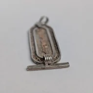 Vintage Sterling Silver Egyptian Hieroglyph Pendant Gold Accents - Image 8