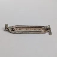 Vintage Sterling Silver Egyptian Hieroglyph Pendant Gold Accents - Image 3