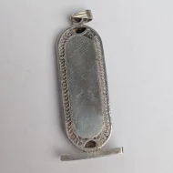 Vintage Sterling Silver Egyptian Hieroglyph Pendant Gold Accents - Image 4