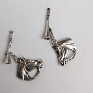 Vintage Sterling Silver Horse Head Cufflinks, Bridled Horn - Image 2