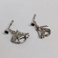 Vintage Sterling Silver Horse Head Cufflinks, Bridled Horn - Image 3