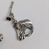 Vintage Sterling Silver Horse Head Cufflinks, Bridled Horn - Image 4