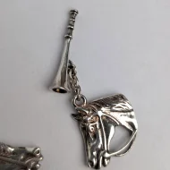 Vintage Sterling Silver Horse Head Cufflinks, Bridled Horn - Image 5