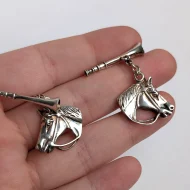 Vintage Sterling Silver Horse Head Cufflinks, Bridled Horn - Image 10