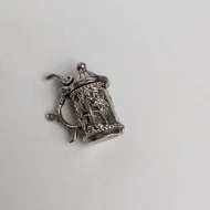 Vintage Sterling Silver Beer Stein Tankard Charm, Opens German Bier Pendant - Image 8
