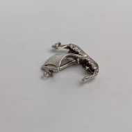 Vintage Silver Viking Sail Boat Charm, Long Boat Dragon Pendant - Image 7