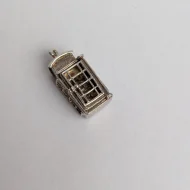Vintage Silver British Telephone Box, Opens Pendant - Image 4