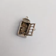 Vintage Silver British Telephone Box, Opens Pendant - Image 2