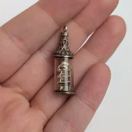 Vintage Silver Nuvo Ship in a Bottle Charm, Sail Boat Pendant - Image 2
