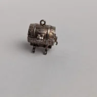 Vintage Silver Beer Barrel Charm, Opens Drunken Man Pendant - Image 2