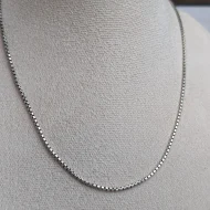 Vintage Sterling Silver Box Chain Link Necklace - Image 11