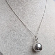 Vintage Sterling Silver Round Ball Necklace Pendant - Image 8