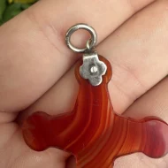 Antique Silver Banded Agate Cross Pendant Scottish - Image 5