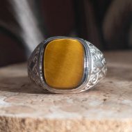 Vintage Sterling Silver Tigers Eye Signet Ring