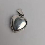 Vintage Sterling Silver Love Heart Locket Double Photo Pendant - Image 2