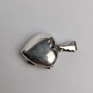 Vintage Sterling Silver Love Heart Locket Double Photo Pendant - Image 4