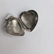 Vintage Sterling Silver Love Heart Locket Double Photo Pendant - Image 5