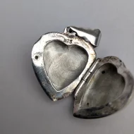 Vintage Sterling Silver Love Heart Locket Double Photo Pendant - Image 6