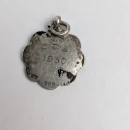 Vintage Sterling Silver Medal Pendant Charm Hallmarked Chester - Image 2