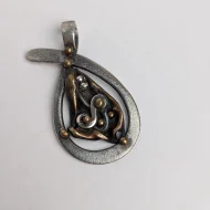 Vintage Sterling Silver Brutalist Abstract Pendant - Image 4