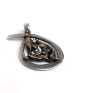 Vintage Sterling Silver Brutalist Abstract Pendant - Image 5