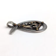 Vintage Sterling Silver Brutalist Abstract Pendant - Image 6