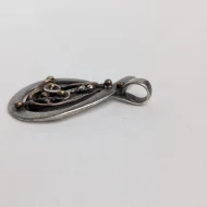 Vintage Sterling Silver Brutalist Abstract Pendant - Image 7