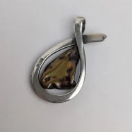 Vintage Sterling Silver Brutalist Abstract Pendant - Image 8