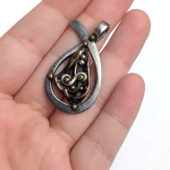 Vintage Sterling Silver Brutalist Abstract Pendant - Image 3
