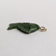 Vintage Green Stone Fish Pendant Charm Good Luck - Image 6