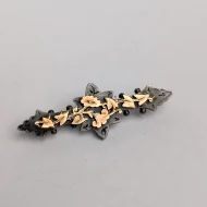 Antique Sterling Silver Gold Accent Ivy Leaf Brooch Sweetheart - Image 2