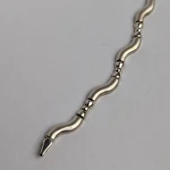 Vintage Sterling Silver Wave Panel Bracelet 925 Hollow - Image 6