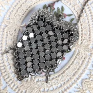 Vintage Silver Tone Chain Link Coin Purse Metal Mesh - Image 2