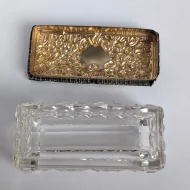 Antique Sterling Silver Topped Cut Glass Trinket Box Edwardian - Image 5