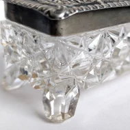 Antique Sterling Silver Topped Cut Glass Trinket Box Edwardian - Image 4