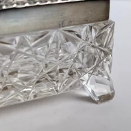 Antique Sterling Silver Topped Cut Glass Trinket Box Edwardian - Image 3