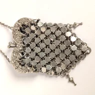 Vintage Silver Tone Chain Link Coin Purse Metal Mesh - Image 3