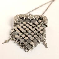 Vintage Silver Tone Chain Link Coin Purse Metal Mesh - Image 9