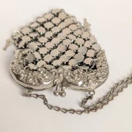 Vintage Silver Tone Chain Link Coin Purse Metal Mesh - Image 7