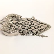 Vintage Silver Tone Chain Link Coin Purse Metal Mesh - Image 6