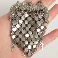 Vintage Silver Tone Chain Link Coin Purse Metal Mesh - Image 4