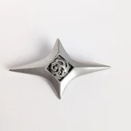 Vintage Pewter Guiding Star Brooch Scottish Large Four Pointed - Image 3