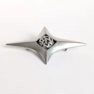 Vintage Pewter Guiding Star Brooch Scottish Large Four Pointed - Image 4