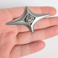 Vintage Pewter Guiding Star Brooch Scottish Large Four Pointed - Image 2
