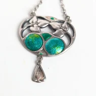 Antique Sterling Silver Enamel Necklace Pendant Charles Horner Edwardian - Image 12