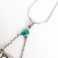 Antique Sterling Silver Enamel Necklace Pendant Charles Horner Edwardian - Image 9