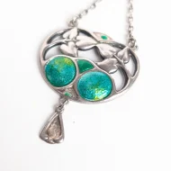 Antique Sterling Silver Enamel Necklace Pendant Charles Horner Edwardian - Image 7
