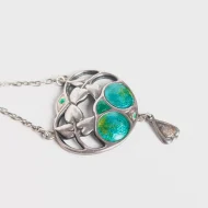 Antique Sterling Silver Enamel Necklace Pendant Charles Horner Edwardian - Image 6