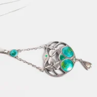 Antique Sterling Silver Enamel Necklace Pendant Charles Horner Edwardian - Image 5