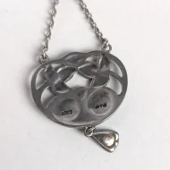 Antique Sterling Silver Enamel Necklace Pendant Charles Horner Edwardian - Image 3